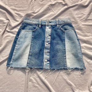 Color block Denim Skirt